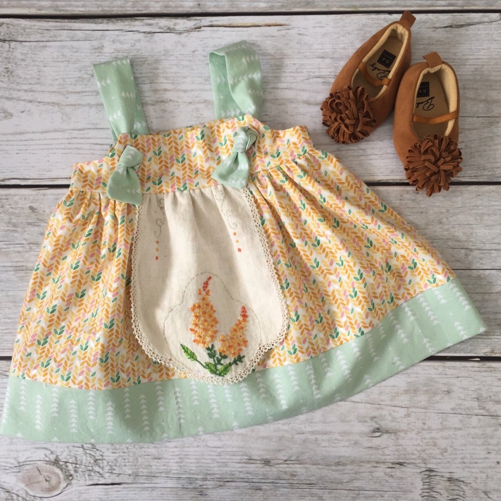 FINAL Handmade Vintage Fabric Dress Thanksgiving